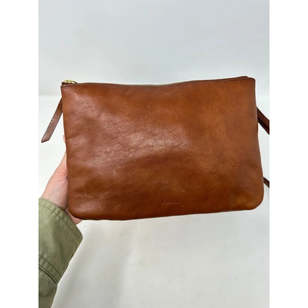 Fossil Devon Small Leather Crossbody Bag Brown ZB7415